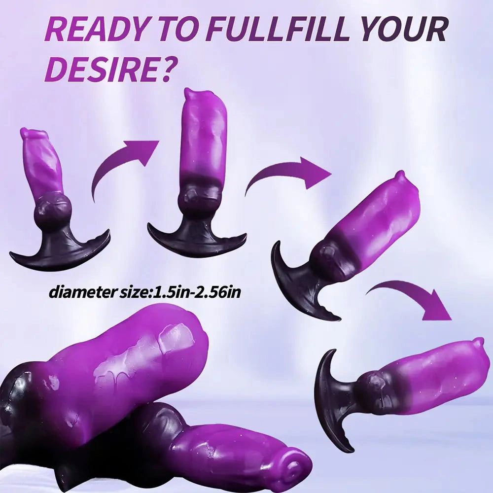 6.7in Magnetic Inflatable Knot Silicone Dildo G-spot Sex Toy For Men