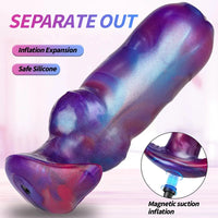 6.7in Magnetic Inflatable Knot Silicone Dildo G-spot Sex Toy For Men