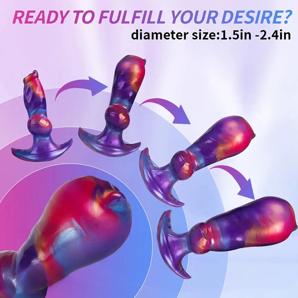 6.7in Magnetic Inflatable Knot Silicone Dildo G-spot Sex Toy For Men