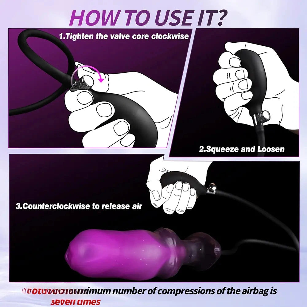 6.7in Magnetic Inflatable Knot Silicone Dildo G-spot Sex Toy For Men