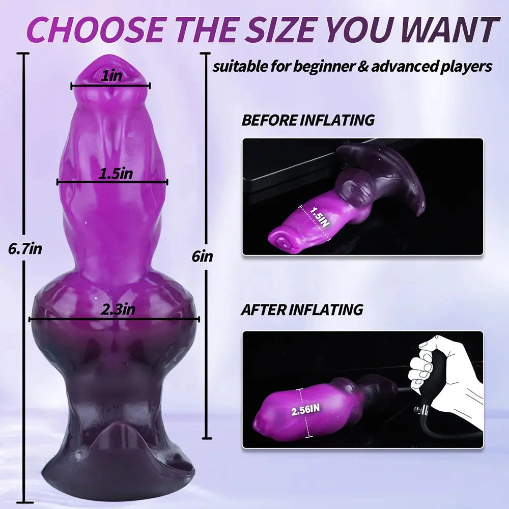 6.7in Magnetic Inflatable Knot Silicone Dildo G-spot Sex Toy For Men