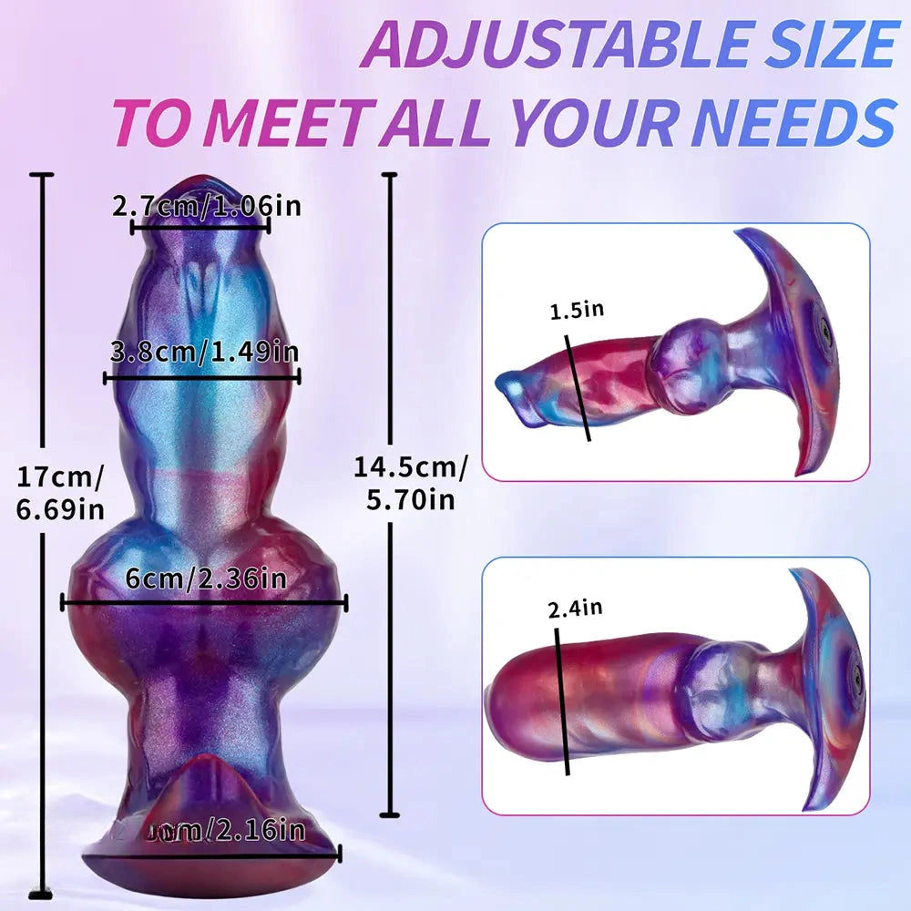 6.7in Magnetic Inflatable Knot Silicone Dildo G-spot Sex Toy For Men