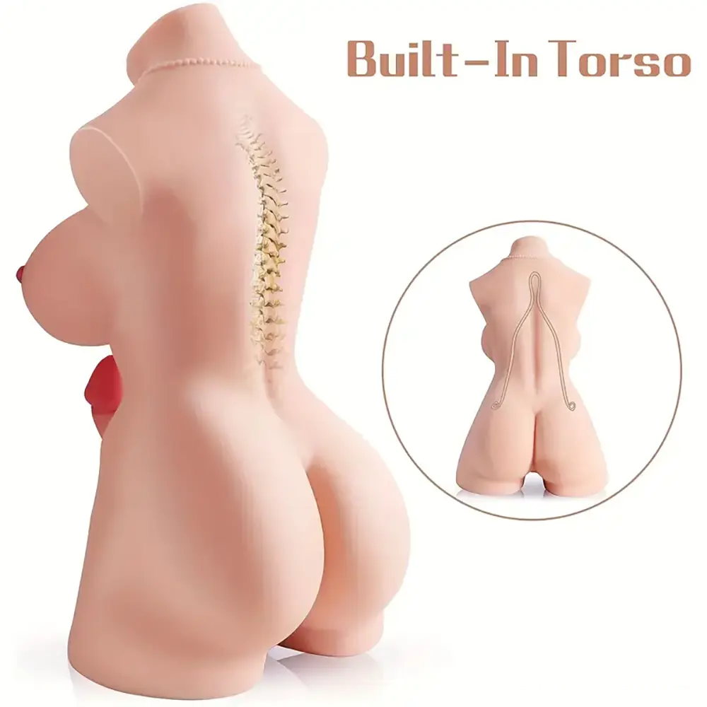 6.7in Premium Real Silicone Dildo With Skeleton Shemale Sex Doll Torso
