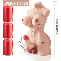 6.7in Premium Real Silicone Dildo With Skeleton Shemale Sex Doll Torso