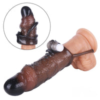 6.7in Real Texture Black Cock Extender Sleeve For Penis Extension