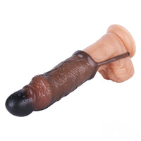 6.7in Real Texture Black Cock Extender Sleeve For Penis Extension