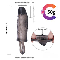 6.7in Real Texture Black Cock Extender Sleeve For Penis Extension