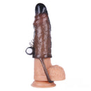 6.7in Real Texture Black Cock Extender Sleeve For Penis Extension
