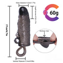 6.7in Real Texture Black Cock Extender Sleeve For Penis Extension