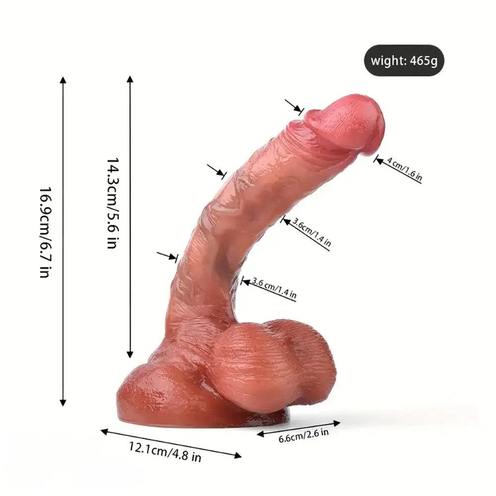 6.7in Realistic Silicone Dildo Skin Touch Feeling Soft Prostate Dildo