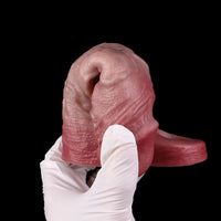 6.81in Real Skin Soft Blue Veins Hollow Dildo Cock Sleeve With Cock Ring