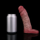 6.81in Real Skin Soft Blue Veins Hollow Dildo Cock Sleeve With Cock Ring