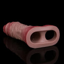 6.81in Real Skin Soft Blue Veins Hollow Dildo Cock Sleeve With Cock Ring