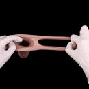 6.81in Real Skin Soft Blue Veins Hollow Dildo Cock Sleeve With Cock Ring