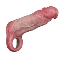 6.81in Real Skin Soft Blue Veins Hollow Dildo Cock Sleeve With Cock Ring