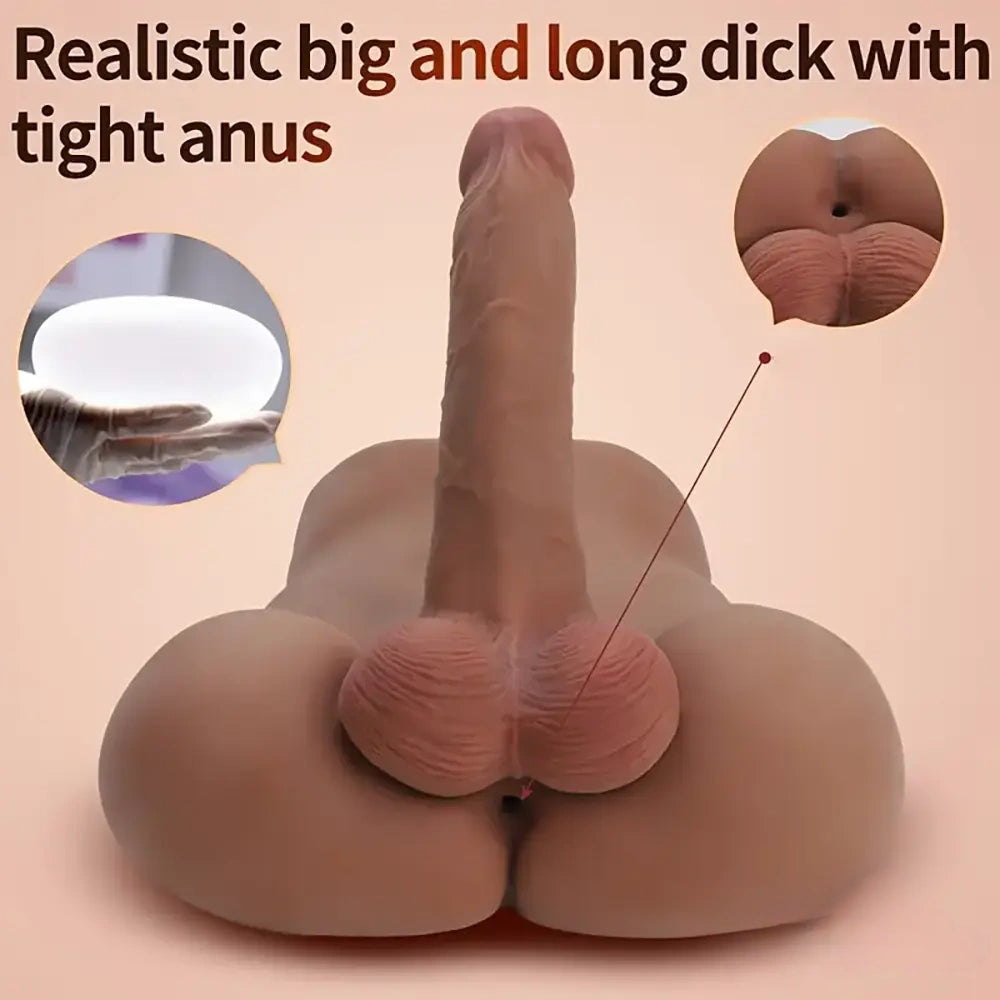 6.81in Silicone Realistic Dildo With Male Sex Torso Dildo For Hands-Free