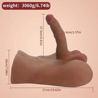 6.81in Silicone Realistic Dildo With Male Sex Torso Dildo For Hands-Free