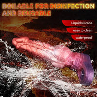 6.85in 8.11in 9.84in Dragon Monster Knot Silicone Dildo Sleeve Sheath