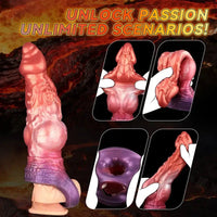 6.85in 8.11in 9.84in Dragon Monster Knot Silicone Dildo Sleeve Sheath