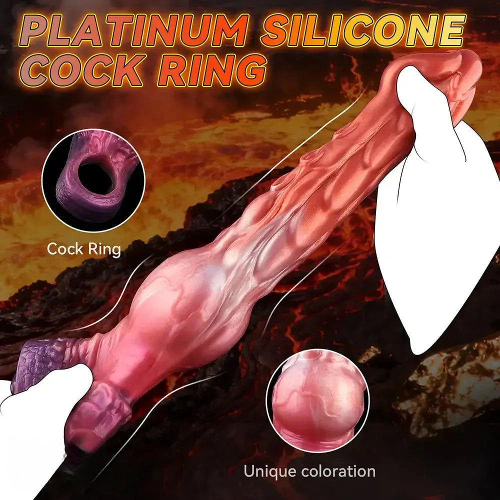 6.85in 8.11in 9.84in Dragon Monster Knot Silicone Dildo Sleeve Sheath