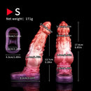 6.85in 8.11in 9.84in Dragon Monster Knot Silicone Dildo Sleeve Sheath