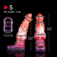 6.85in 8.11in 9.84in Dragon Monster Knot Silicone Dildo Sleeve Sheath