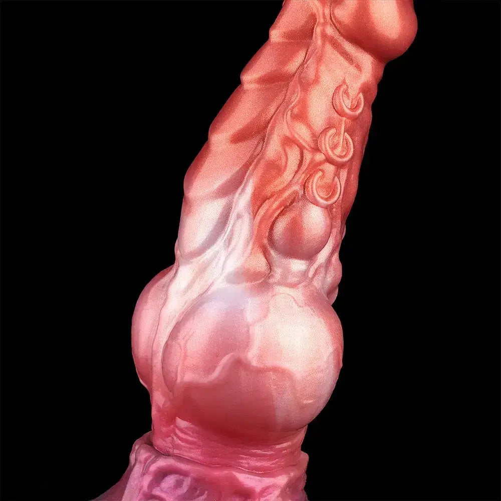 6.85in 8.11in 9.84in Dragon Monster Knot Silicone Dildo Sleeve Sheath