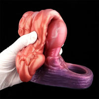 6.85in 8.11in 9.84in Dragon Monster Knot Silicone Dildo Sleeve Sheath
