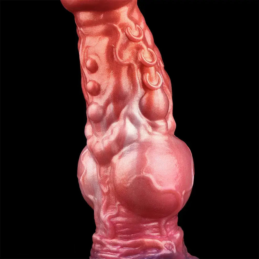 6.85in 8.11in 9.84in Dragon Monster Knot Silicone Dildo Sleeve Sheath