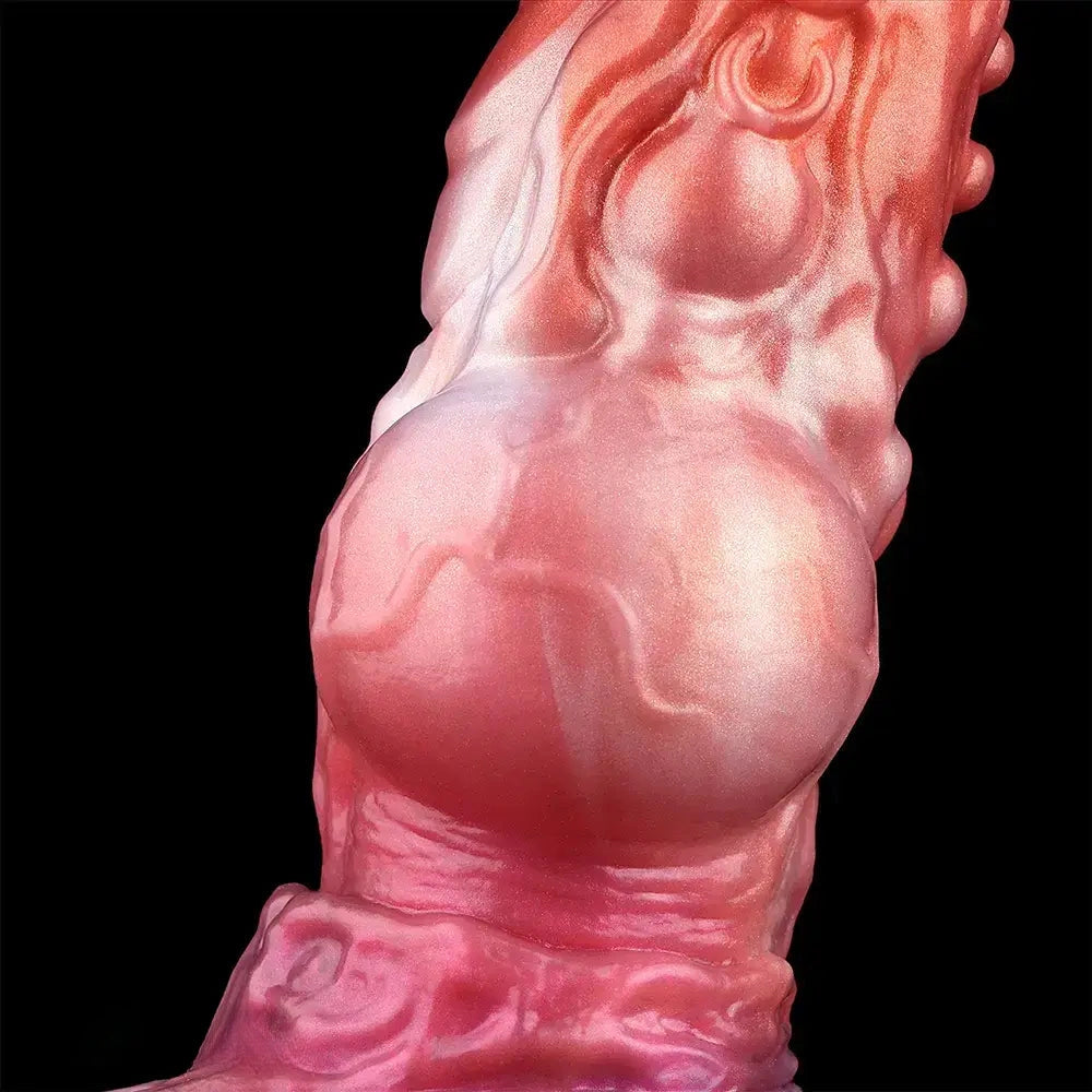 6.85in 8.11in 9.84in Dragon Monster Knot Silicone Dildo Sleeve Sheath