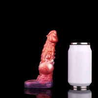 6.85in 8.11in 9.84in Dragon Monster Knot Silicone Dildo Sleeve Sheath