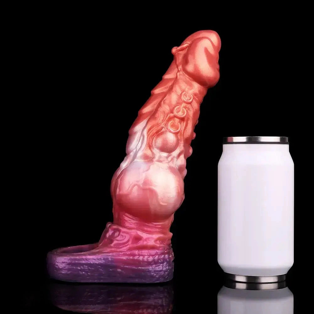 6.85in 8.11in 9.84in Dragon Monster Knot Silicone Dildo Sleeve Sheath