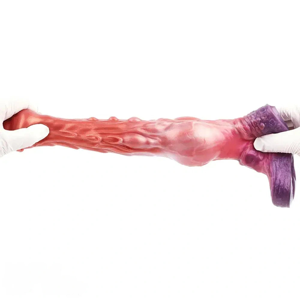 6.85in 8.11in 9.84in Dragon Monster Knot Silicone Dildo Sleeve Sheath