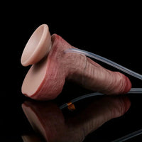 6.85in Liquid Silicone Inflatable Water Spray Orgasm Dildo Anal Cleaning