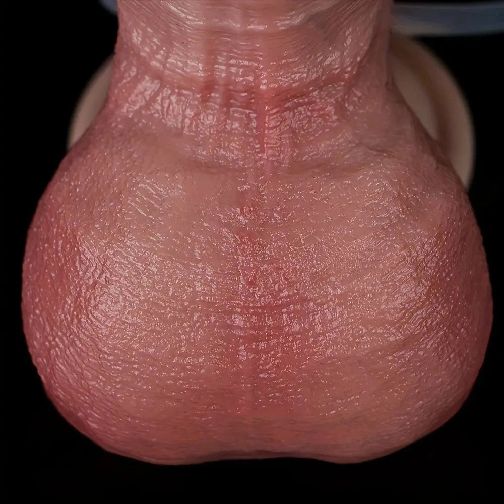 6.85in Liquid Silicone Inflatable Water Spray Orgasm Dildo Anal Cleaning