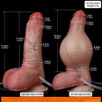 6.85in Liquid Silicone Inflatable Water Spray Orgasm Dildo Anal Cleaning