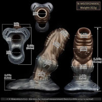 6.85in Monster Knot Strap on Hollow Silicone Dildo Sleeve For Adult Couples