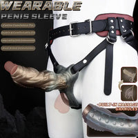 6.85in Monster Knot Strap on Hollow Silicone Dildo Sleeve For Adult Couples