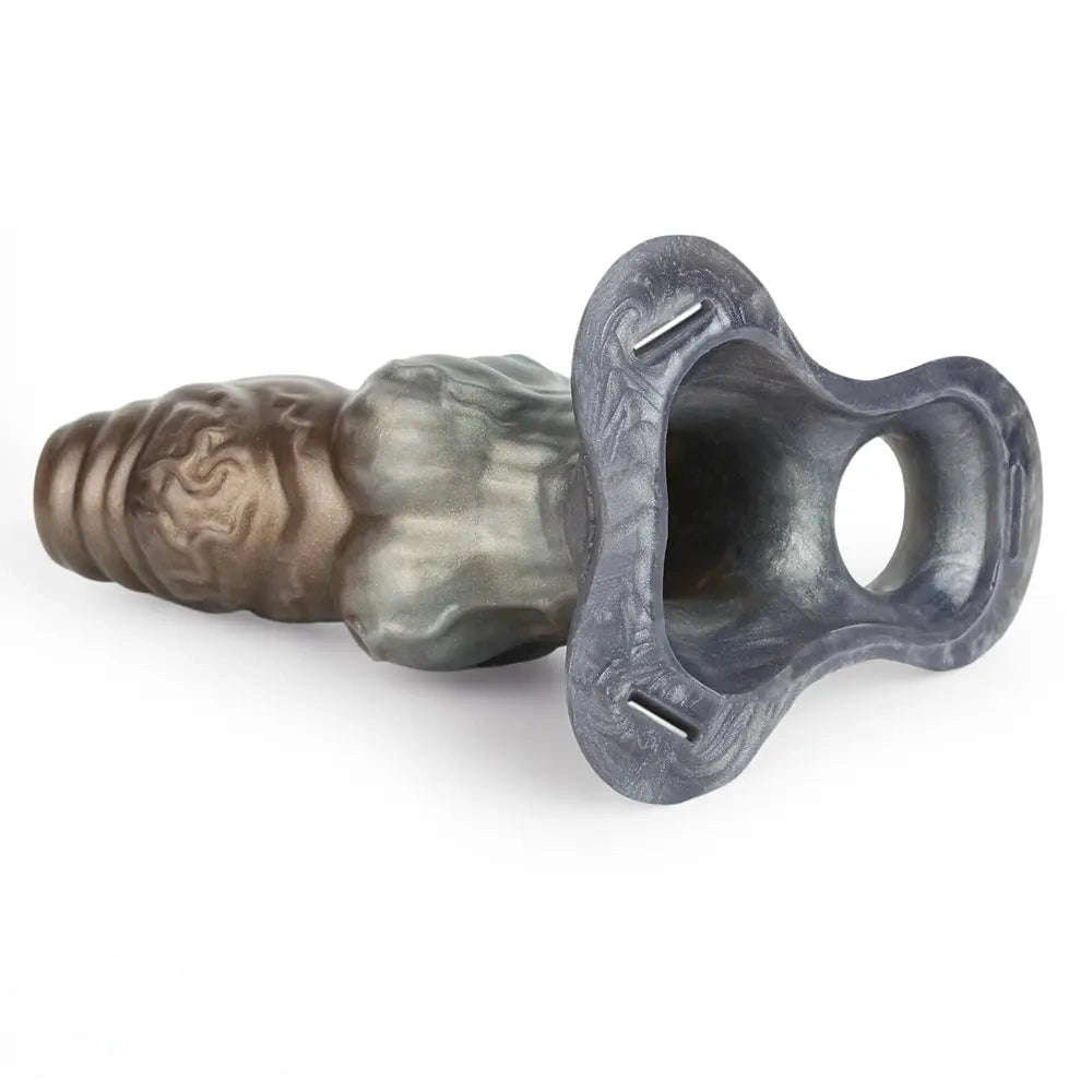 6.85in Monster Knot Strap on Hollow Silicone Dildo Sleeve For Adult Couples
