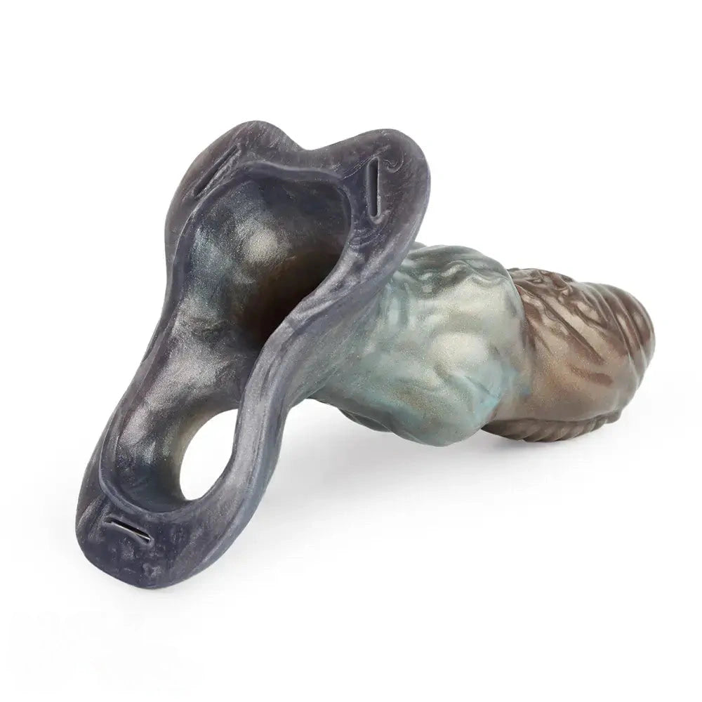 6.85in Monster Knot Strap on Hollow Silicone Dildo Sleeve For Adult Couples