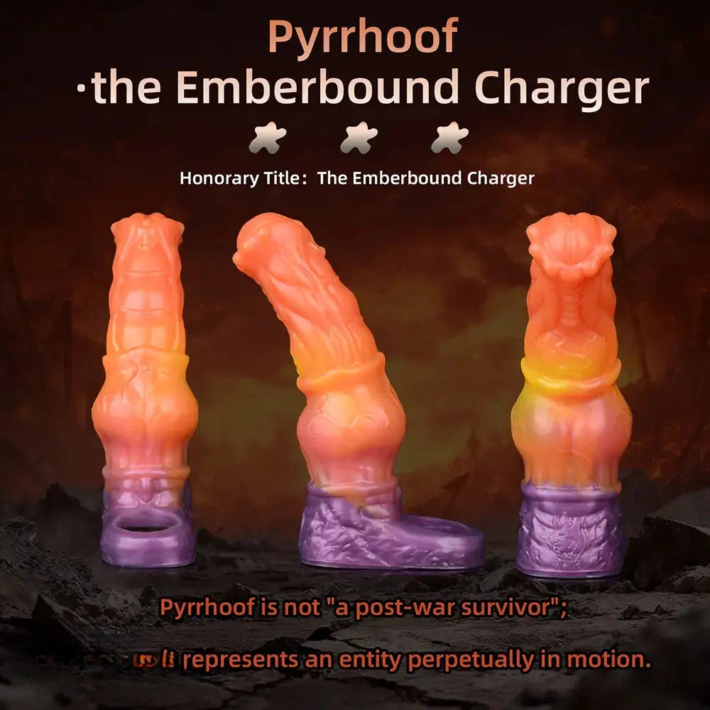 6.85in Warhorse Silhouette Design Melt Mark Texture Cock Dildo Sleeve