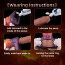 6.85in Warhorse Silhouette Design Melt Mark Texture Cock Dildo Sleeve