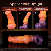 6.85in Warhorse Silhouette Design Melt Mark Texture Cock Dildo Sleeve