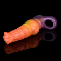 6.85in Warhorse Silhouette Design Melt Mark Texture Cock Dildo Sleeve