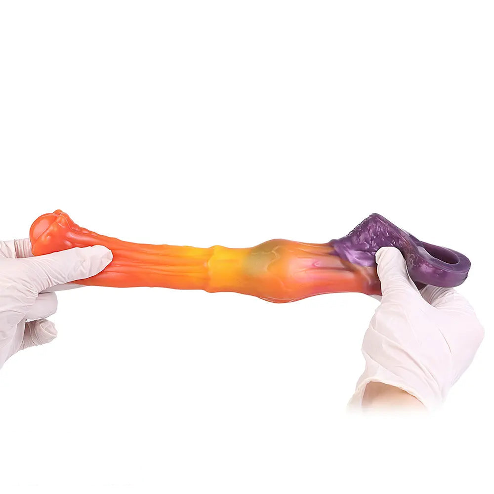 6.85in Warhorse Silhouette Design Melt Mark Texture Cock Dildo Sleeve