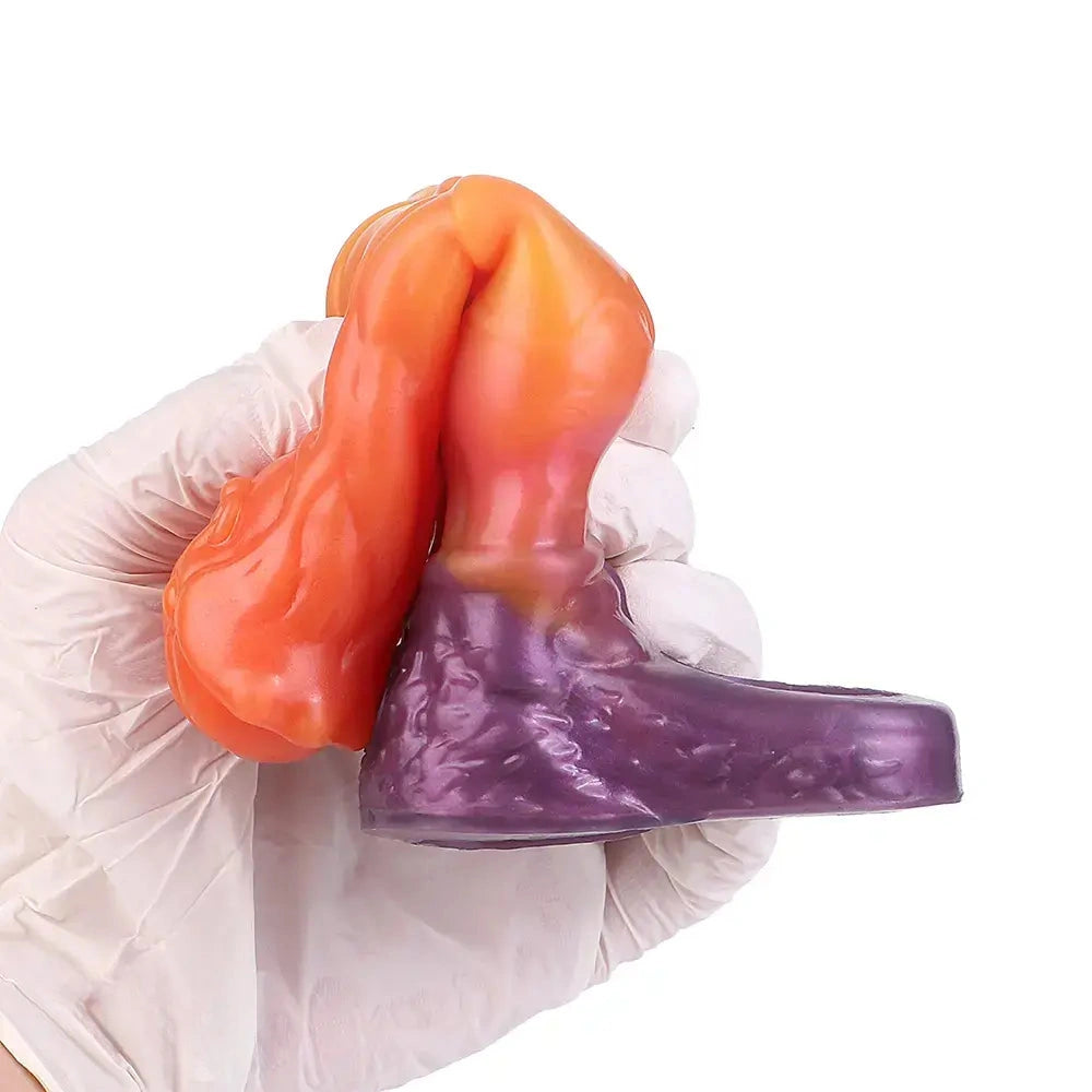6.85in Warhorse Silhouette Design Melt Mark Texture Cock Dildo Sleeve