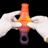 6.85in Warhorse Silhouette Design Melt Mark Texture Cock Dildo Sleeve
