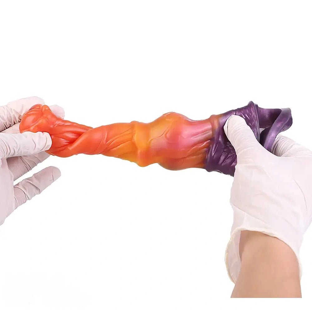 6.85in Warhorse Silhouette Design Melt Mark Texture Cock Dildo Sleeve