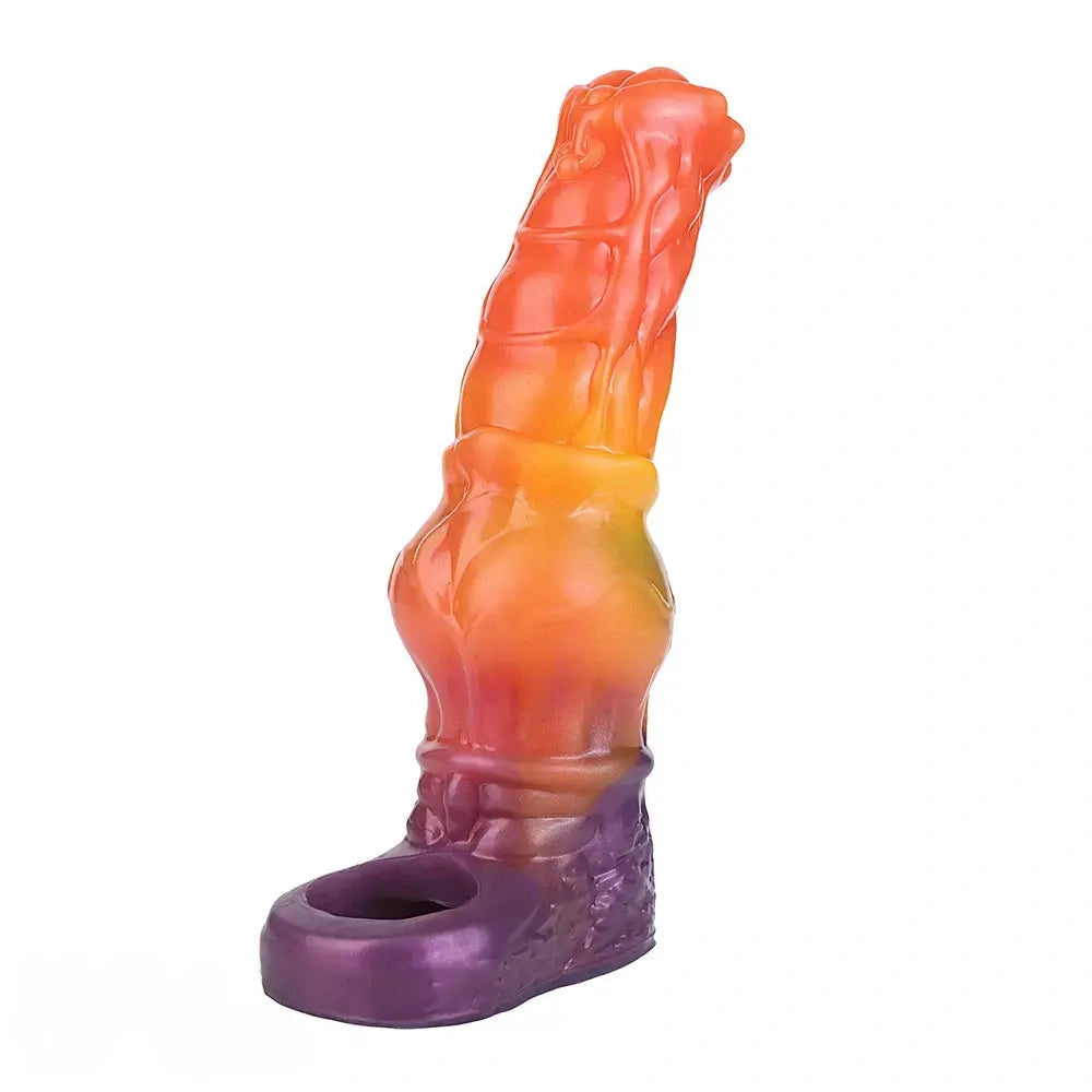 6.85in Warhorse Silhouette Design Melt Mark Texture Cock Dildo Sleeve