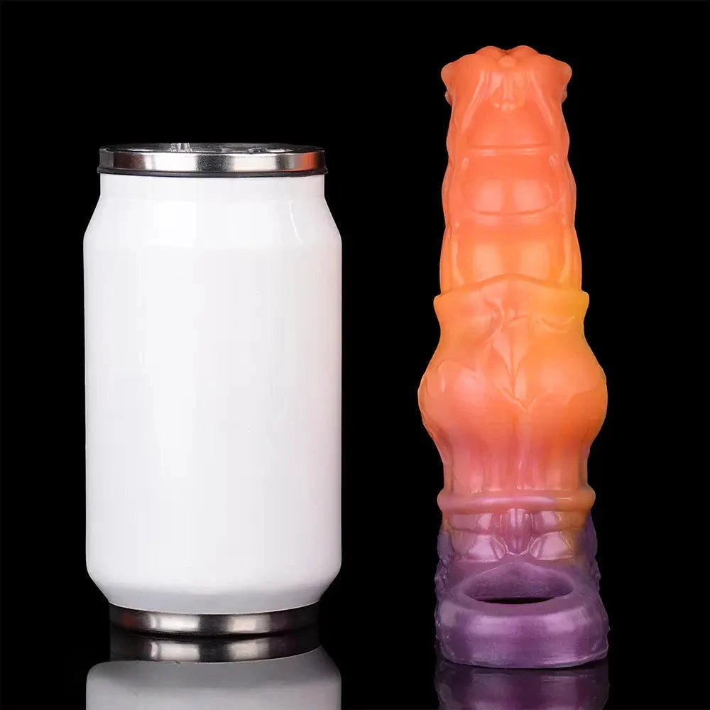 6.85in Warhorse Silhouette Design Melt Mark Texture Cock Dildo Sleeve